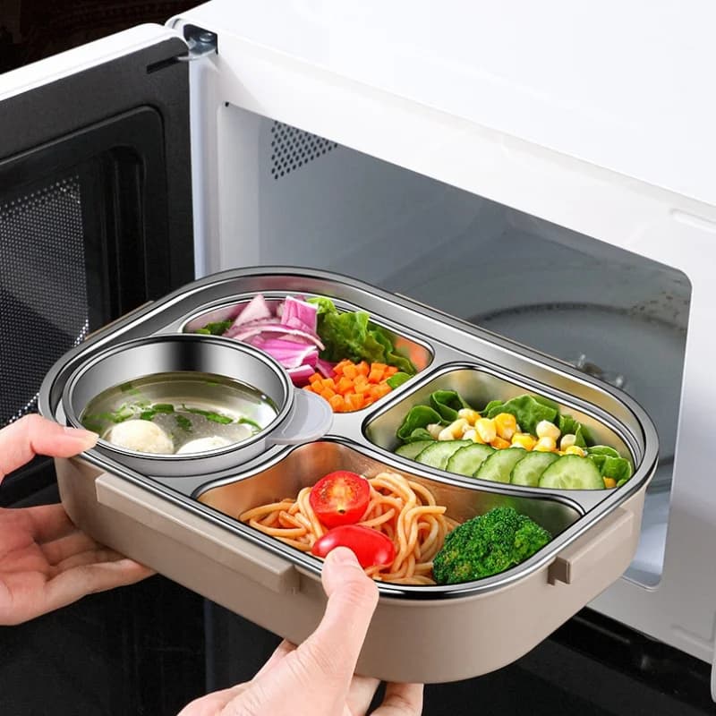 304 Stainless Steel Insulated Lunch Box with Bag Office Worker Sealed Portable Bento Box Set Student Kids Food Storage Container